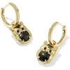 image:imageKendra Scott Owl Huggie Earrings 14k GoldPlated Brass Gold Sheen Obsidian