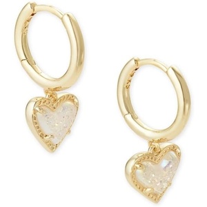 image:imageKendra Scott Ari Heart Huggie Earrings for Women Fashion JewelryGOLD  IRIDESCENT DRUSY