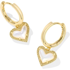 image:imageKendra Scott Ari Heart Huggie Earrings for Women Fashion JewelryGOLD  IVORY MOTHER OF PEARL