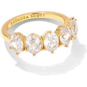 image:imageKendra Scott Cailin 14k Crystal Band Ring Fashion Jewelry For WomenGOLD METAL  WHITE CUBIC ZIRCONIA