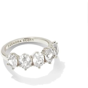 image:imageKendra Scott Cailin 14k Crystal Band Ring Fashion Jewelry For WomenRHODIUM METAL  WHITE CUBIC ZIRCONIA