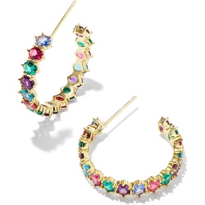 image:imageKendra Scott Cailin Crystal Hoop Earrings Fashion Jewelry For WomenGold Multi Mix
