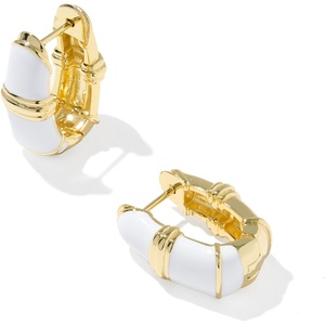 image:imageKendra Scott Courtney Enamel Huggie EarringWHITE