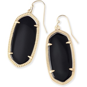 image:imageKendra Scott Elle Drop Earrings for WomenGOLD  BLACK OPAQUE GLASS