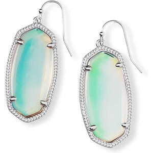 image:imageKendra Scott Elle Drop Earrings for WomenRHODIUM  IRIDESCENT DICHROIC GLASS
