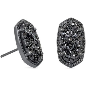 image:imageKendra Scott Ellie Stud Earrings for Women Fashion JewelryGUNMETAL  BLACK DRUSY