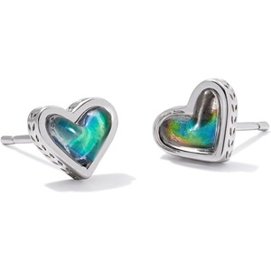 image:imageKendra Scott Framed Ari Heart Stud Earrings Fashion Jewelry for WomenSilver Mood Stone