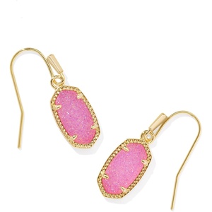 image:imageKendra Scott Lee Earrings in 14k GoldPlated Brass Hot Pink Drusy Fashion Jewelry for Women