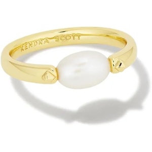 image:imageKendra Scott Leighton 14k GoldPlated Brass Pearl Band Ring in White Pearl Fashion Jewelry for Women Size 7
