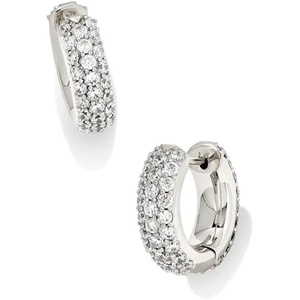 image:imageKendra Scott Mikki Pave Huggie Earrings Fashion Jewelry For WomenRHODIUM