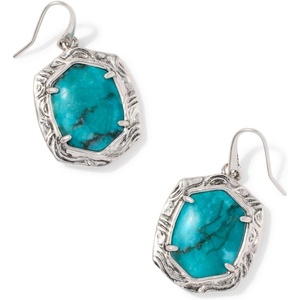 image:imageKendra Scott Tiger Striped Daphne Drop EarringsVINTAGE SILVER  BLUE MARBLE Tiger Striped