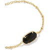 image:imageKendra Scott Tiger Striped Elaina Delicate Chain BraceletGOLD  DARK BROWN HAWKS EYE Tiger Striped