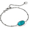 image:imageKendra Scott Tiger Striped Elaina Delicate Chain BraceletVINTAGE SILVER  BLUE MARBLE Tiger Striped