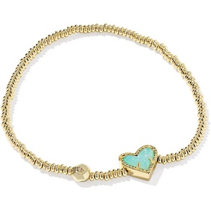 image:imageKendra Scott Ari Heart Stretch Bracelet Fashion Jewelry for WomenGOLD  BRIGHT AQUA DRUSY