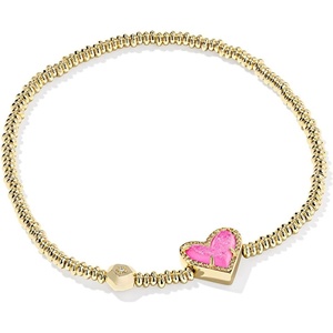 image:imageKendra Scott Ari Heart Stretch Bracelet Fashion Jewelry for WomenGOLD  HOT PINK DRUSY