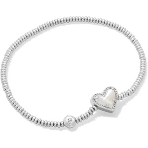 image:imageKendra Scott Ari Heart Stretch Bracelet Fashion Jewelry for WomenRHODIUM  IVORY MOTHER OF PEARL