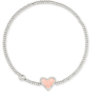 image:imageKendra Scott Ari Heart Stretch Bracelet Fashion Jewelry for WomenRHODIUM  ROSE QUARTZ