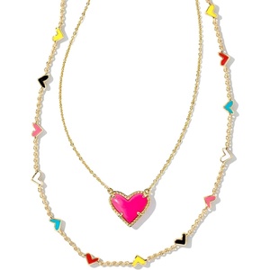 image:imageKendra Scott Ari amp Haven Heart Necklace Gift Set Fashion Jewelry for WomenGOLD  NEON PINK