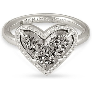 image:imageKendra Scott Ari Heart Band Ring Fashion Jewelry for WomenRHODIUM  PLATINUM DRUSY