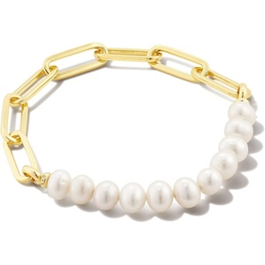 image:imageKendra Scott Ashton Gold Half Chain Bracelet in White Pearl Fashion Jewelry For Women