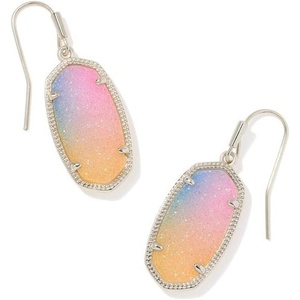 image:imageKendra Scott Dani Drop Earrings for Women Fashion JewelryRHODIUM  PINK WATERCOLOR DRUSY