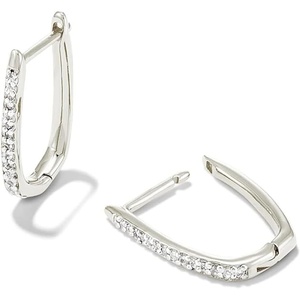 image:imageKendra Scott Ellen Luxe Sterling Silver Huggie Earrings in White Sapphire DemiFine Jewelry for Women