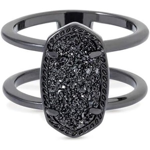 image:imageKendra Scott Elyse Ring for Women Fashion JewelryGUNMETAL  BLACK DRUSY