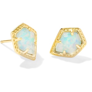image:imageKendra Scott Framed Tess Stud Earrings Fashion Jewelry for WomenGOLD LUSTER  LIGHT BLUE OPAL