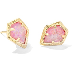 image:imageKendra Scott Framed Tess Stud Earrings Fashion Jewelry for WomenGOLD LUSTER  ROSE PINK OPAL