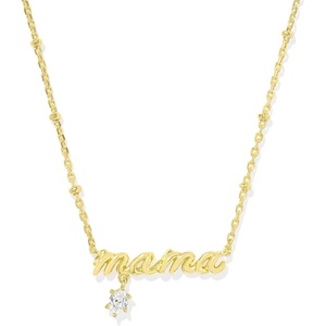 image:imageKendra Scott Mama Crystal Short Pendant Necklace White Cubic Zirconia Fashion Jewelry for WomenGOLD METAL