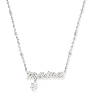 image:imageKendra Scott Mama Crystal Short Pendant Necklace White Cubic Zirconia Fashion Jewelry for WomenRHODIUM METAL