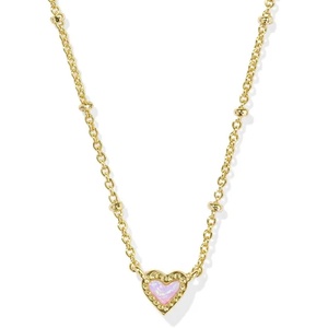 image:imageKendra Scott Mini Ari Heart Satellite Necklace Fashion Jewelry for WomenGOLD  BUBBLEGUM PINK OPAL