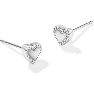 image:imageKendra Scott Mini Ari Heart Stud Earring Fashion Jewelry for WomenRHODIUM  IVORY MOTHER OF PEARL