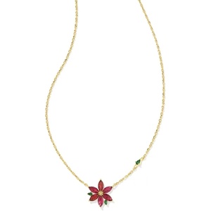 image:imageKendra Scott Poinsettia Pendant Necklace 14k Gold Plated Brass Red Mix Fashion Jewelry for Women
