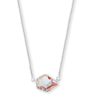 image:imageKendra Scott Tess Pendant Necklace for Women Fashion JewelryRHODIUM  IRIDESCENT DICHROIC GLASS