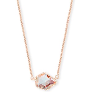 image:imageKendra Scott Tess Pendant Necklace for Women Fashion JewelryROSE GOLDPLATED  IRIDESCENT DICHROIC GLASS